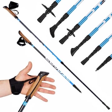 MSPORTS Nordic Walking Stöcke Premium - hochwertige Qualität - Superleicht - auswählbar mit Tragetasche - Walking Sticks