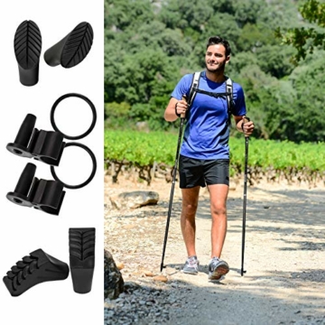 ALPIDEX Superleichter Carbon Nordic Walking Stock Stöcke für Damen und Herren Korkgriff Gummipuffer, Größe:120 cm - 5