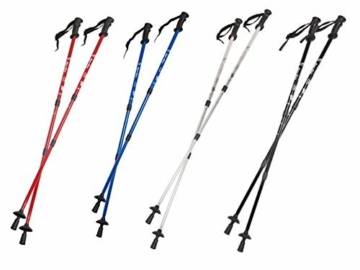 Eurobatt Nordic Walking Stöcke Stock Set 2 Stücke Paar Trekking Wander Länge 65-135cm Farbvarianten Walkingstöcke Anti-Shock Dämpfungssystem (Schwarz) - 1