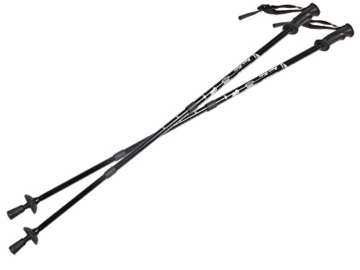 Eurobatt Nordic Walking Stöcke Stock Set 2 Stücke Paar Trekking Wander Länge 65-135cm Farbvarianten Walkingstöcke Anti-Shock Dämpfungssystem (Schwarz) - 2