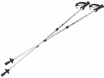 Eurobatt Nordic Walking Stöcke Stock Set 2 Stücke Paar Trekking Wander Länge 65-135cm Farbvarianten Walkingstöcke Anti-Shock Dämpfungssystem (Silber) - 2