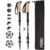 Foxelli Carbon Wanderstöcke – Faltbare leichte stoßdämpfende Stöcke zum Wandern, Trekking, Hiking und Laufen mit Naturkorkgriffen, Flip Locks, 4-Jahreszeiten-/All-Terrain-Zubehör und Tragetasche - 1