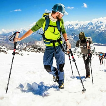 Frasheng Wanderstöcke faltbar Aluminium mit Korkgriff, Trekkingstöcke, Wanderstöcke Nordic Walking Stöcke, Wanderstöcke Teleskop faltbar und verstellbar, mit 4 Paar Gummipuffers für Trekking,135 cm - 6