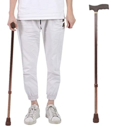 Höhenverstellbar Spazierstock,Anti Rutsch Aluminiumlegierung Leicht Gehstock mit 10 Stufe Höhen für Männer, Frauen und Ältere,Weihnachten Geschenke(Kupfer) - 1