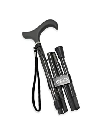 KMINA PRO - Gehstock Klappbar Carbon, Gehstock Damen Höhenverstellbar, Gehstock Herren Elegant, Spazierstock Herren Schwarz, Gehstock Leicht Carbon, Gehstock Faltbar, Gehstock Kohlefaser - 3