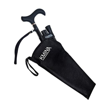 KMINA PRO - Gehstock Klappbar Carbon, Gehstock Damen Höhenverstellbar, Gehstock Herren Elegant, Spazierstock Herren Schwarz, Gehstock Leicht Carbon, Gehstock Faltbar, Gehstock Kohlefaser - 8