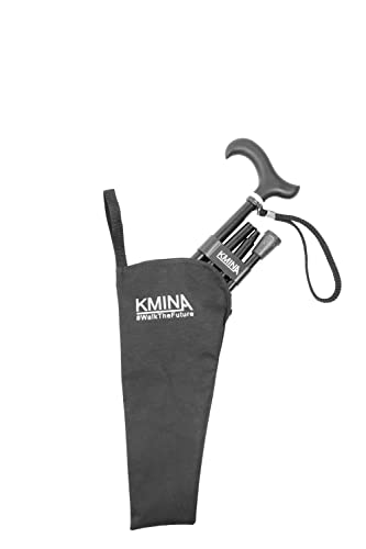 KMINA PRO - Gehstock Klappbar, Gehstock Damen Höhenverstellbar, Gehstock Herren Elegant, Spazierstock Herren Schwarz, Gehstock Faltbar, Spazierstock Damen, Gehstock Aluminium - 5