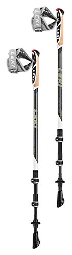 LEKI Traveller Carbon Walkingstöcke, dunkelanthrazit-weiß-Lime, 90-130cm - 1