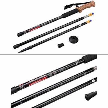 MidGard Nordic Walking Stöcke, Alu Teleskop Wanderstöcke Antischock 65-135cm Blau 2 STK. - 6
