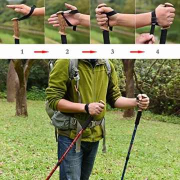 MidGard Nordic Walking Stöcke, Alu Teleskop Wanderstöcke Antischock 65-135cm Blau 2 STK. - 8