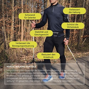 MSPORTS Nordic Walking Stöcke Premium White - hochwertige Qualität - Superleicht - auswählbar mit Tragetasche - Walking Sticks (Nordic Walking Stöcke) - 6