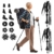 Nordic Walking Stöcke, 7075 Aluminium Wanderstöcke, Wanderstöcke Faltbar, 110 CM-130 cm Einstellbar, Mit 6 Paar Gummipuffern mit unterschiedlichen Funktionen, Geeignet zum Wandern, Reisen, Klettern - 2