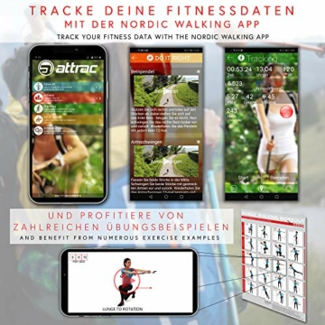Nordic Walking Stöcke Aluminium mit Handgelenkschlaufen | GRATIS - Nordic Walking/Fitness App (120) - 5