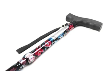 Pepe - Gehstock Klappbar, Gehstock Damen Blumen, Gehstock Herren Elegant, Spazierstock Herren Aluminium, Gehstock Faltbar, Spazierstock Damen, Gehstock für Senioren, Gehstock Blumen - 2