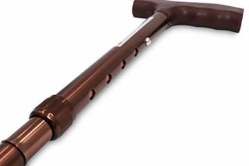 PEPE - Gehstock Klappbar, Gehstock Damen Höhenverstellbar, Gehstock Herren Elegant, Spazierstock Herren Aluminium, Gehstock Faltbar, Spazierstock Damen, Gehstock für Senioren, Gehstock Bronze - 5