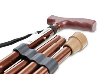 PEPE - Gehstock Klappbar, Gehstock Damen Höhenverstellbar, Gehstock Herren Elegant, Spazierstock Herren Aluminium, Gehstock Faltbar, Spazierstock Damen, Gehstock für Senioren, Gehstock Bronze - 2