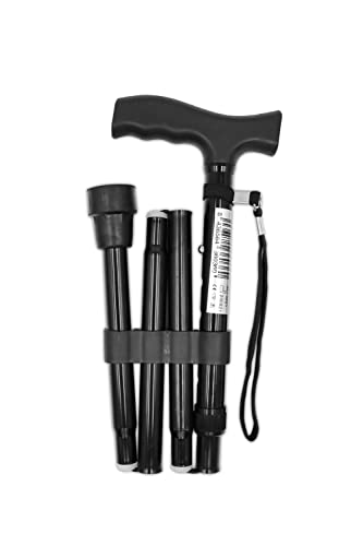 Pepe - Gehstock Klappbar, Gehstock Damen Höhenverstellbar, Gehstock Herren Elegant, Spazierstock Herren Schwarz, Gehstock Faltbar, Spazierstock Damen, Gehstock für Senioren, Gehstock Aluminium - 1