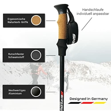 Skinhawk Aluminum Wanderstöcke & Nordic Walking Stöcke Trekking Stöcke für Damen & Herren - 3