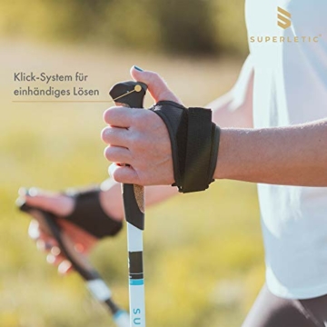 SUPERLETIC Nordic FX 50 Professional Nordic Walking Stöcke 50% Carbon, 100 - 125 cm Länge, für Damen und Herren, ergonomische Korkgriffe, klick-System - 3