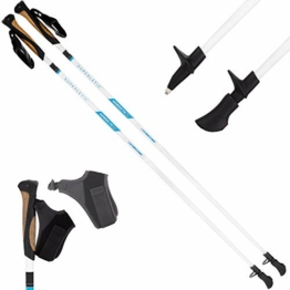 SUPERLETIC Nordic FX 50 Professional Nordic Walking Stöcke 50% Carbon, 100 - 125 cm Länge, für Damen und Herren, ergonomische Korkgriffe, klick-System - 1