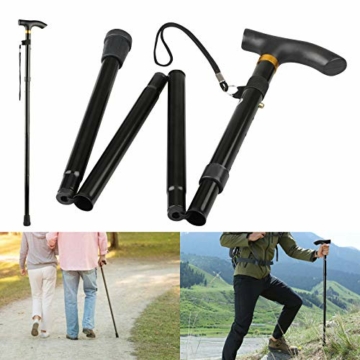 Thlevel Faltbar Gehstock Bergstock Spazierstock Wanderstock Canes Urlaubs Höhenverstellbar rutschfest Leicht Unisex Gehstock - 1