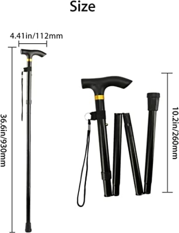 Thlevel Faltbar Gehstock Bergstock Spazierstock Wanderstock Canes Urlaubs Höhenverstellbar rutschfest Leicht Unisex Gehstock - 5