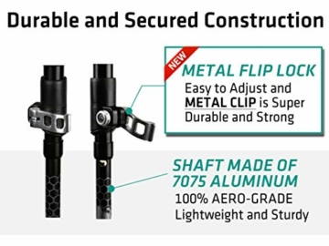 Trekology Trek-Z einklappbarer dreiteiliger Wanderstock/Wanderstöcke – verstellbare Leichtgewichtige Aluminium-Wanderstöcke, tragbarer Wanderstab mit Korkgriff zum Gehen, Senioren-Trekking, Wandern - 5