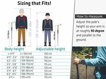 Trekology Trek-Z einklappbarer dreiteiliger Wanderstock/Wanderstöcke – verstellbare Leichtgewichtige Aluminium-Wanderstöcke, tragbarer Wanderstab mit Korkgriff zum Gehen, Senioren-Trekking, Wandern - 6
